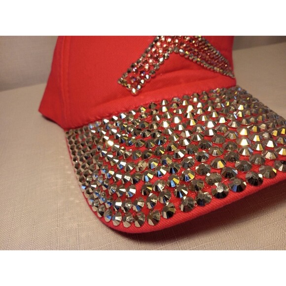 5/$25 NEW Breast Cancer Awareness Bedazzled Pink Baseball Hat 1 Size Fits All - Picture 3 of 8